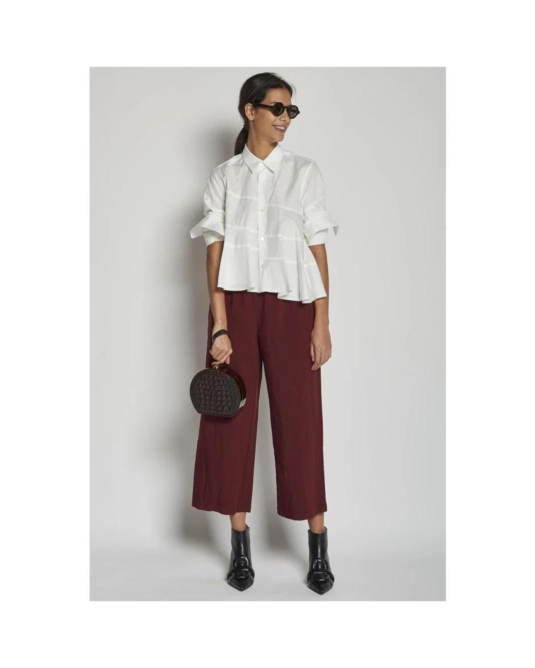 Comme des Garçons Red Cropped Trousers
