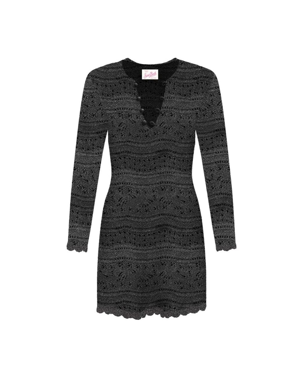 Mc2 Saint Barth Black Knitted Dresses