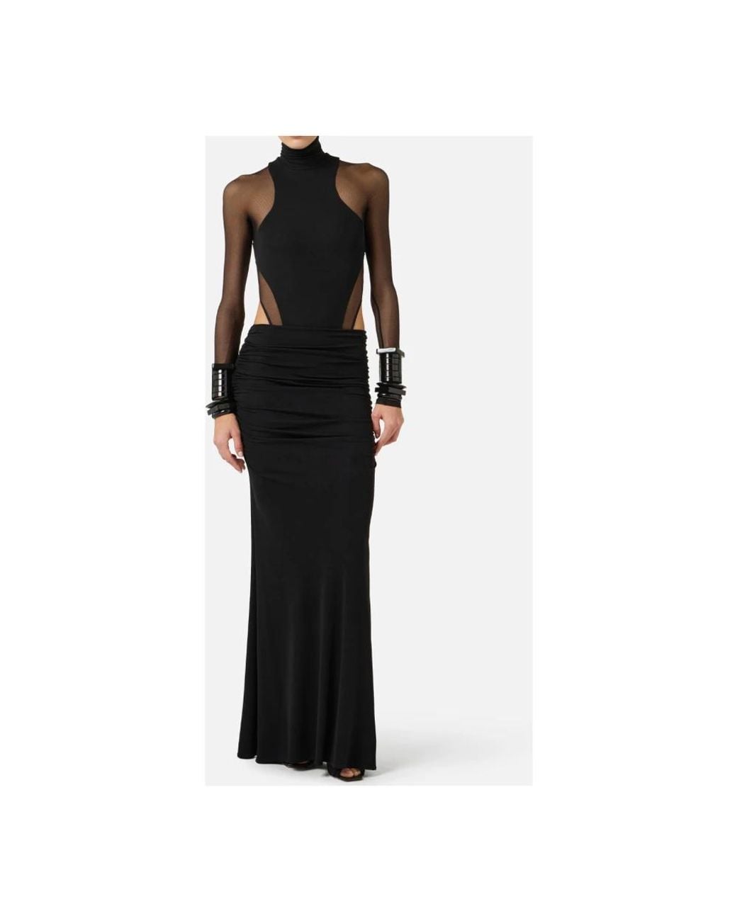 Elisabetta Franchi Black Maxi Skirts