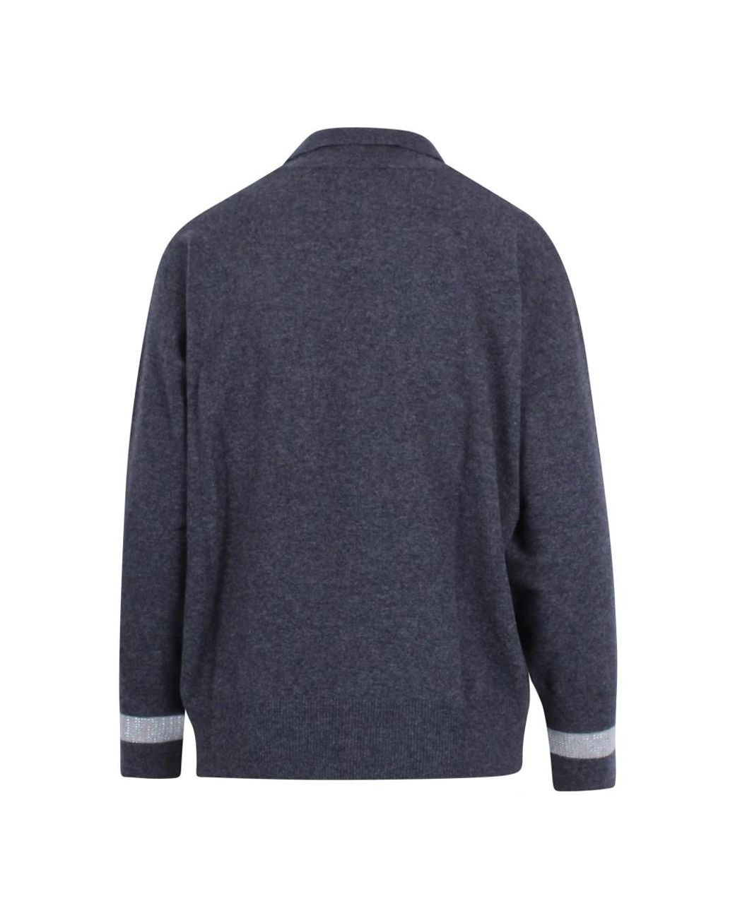 Ermanno Scervino Blue V-Neck Knitwear