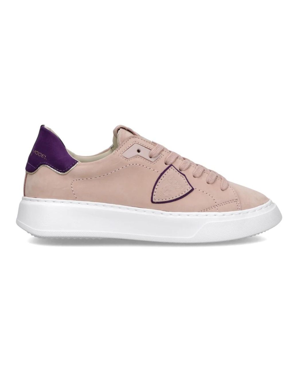 Philippe Model Schoenen ,Roze ,Katoen Sneakers Temple Tennis in het Pink
