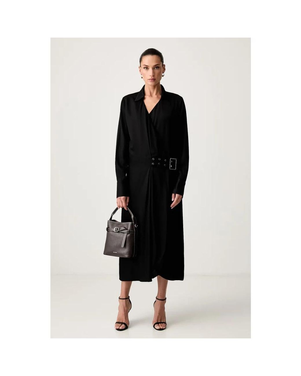 Midi Dresses Trussardi de color Black