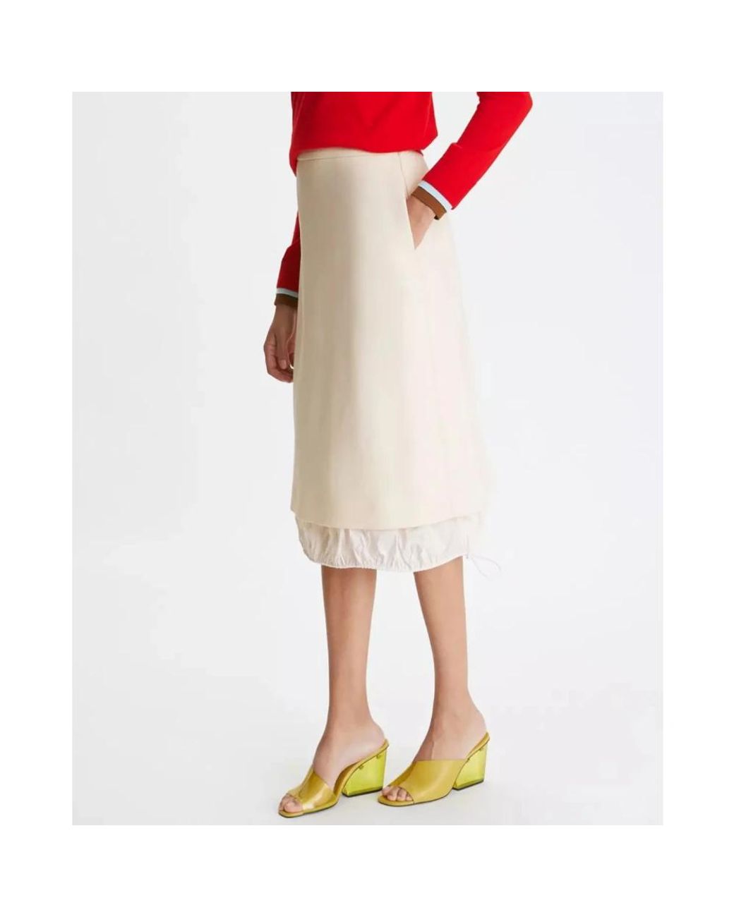 Tory Burch Natural Midi Skirts