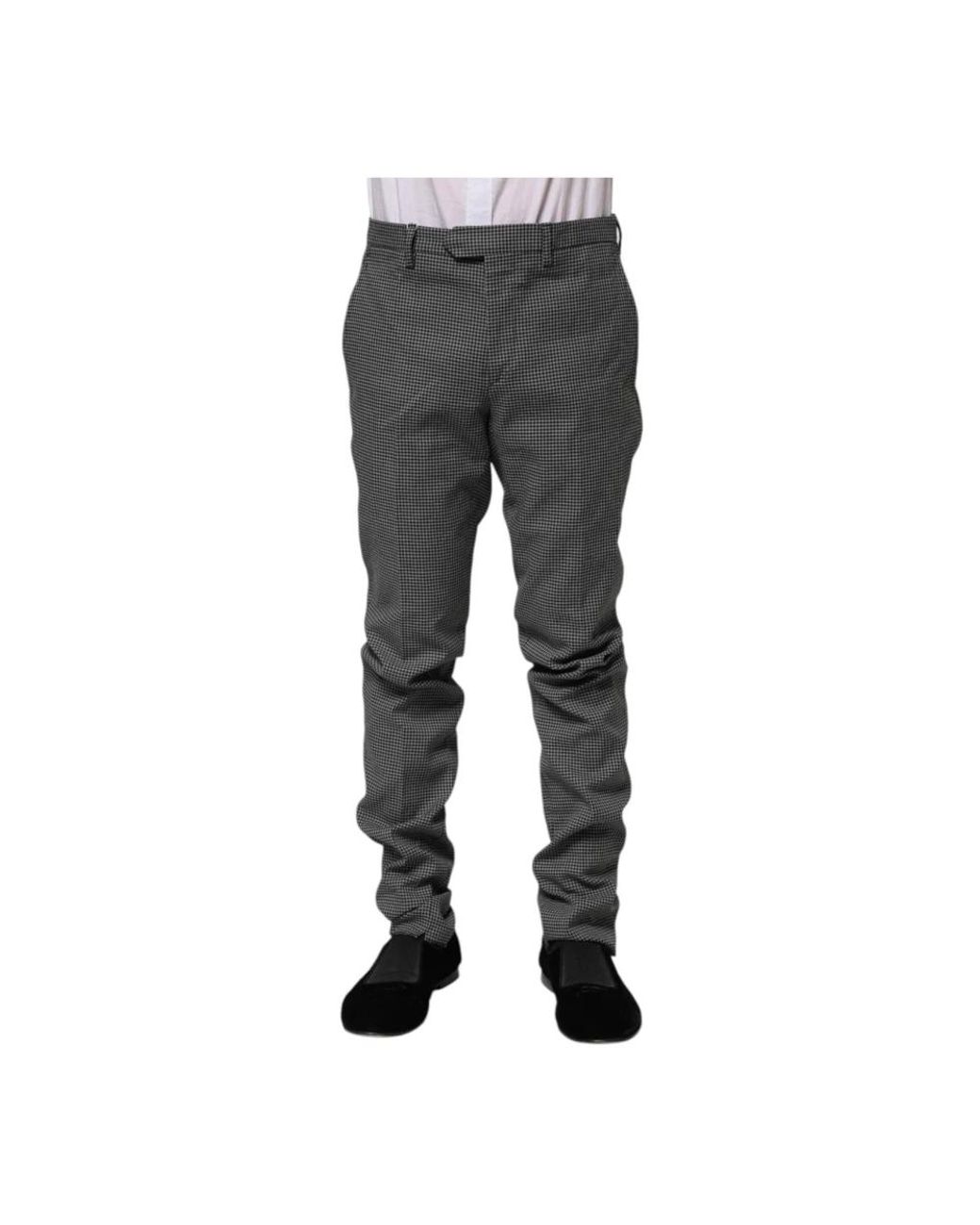 Bencivenga Gray Slim-Fit Trousers for men