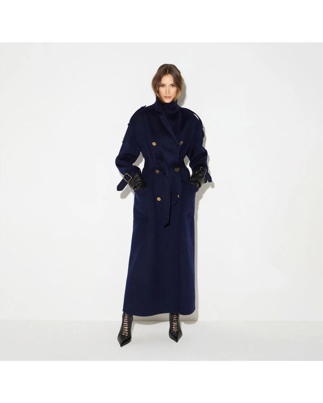 Elisabetta Franchi Blue Trench Coats