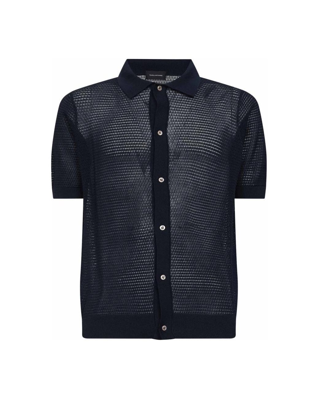 Tagliatore Blue Short Sleeve Shirts for men