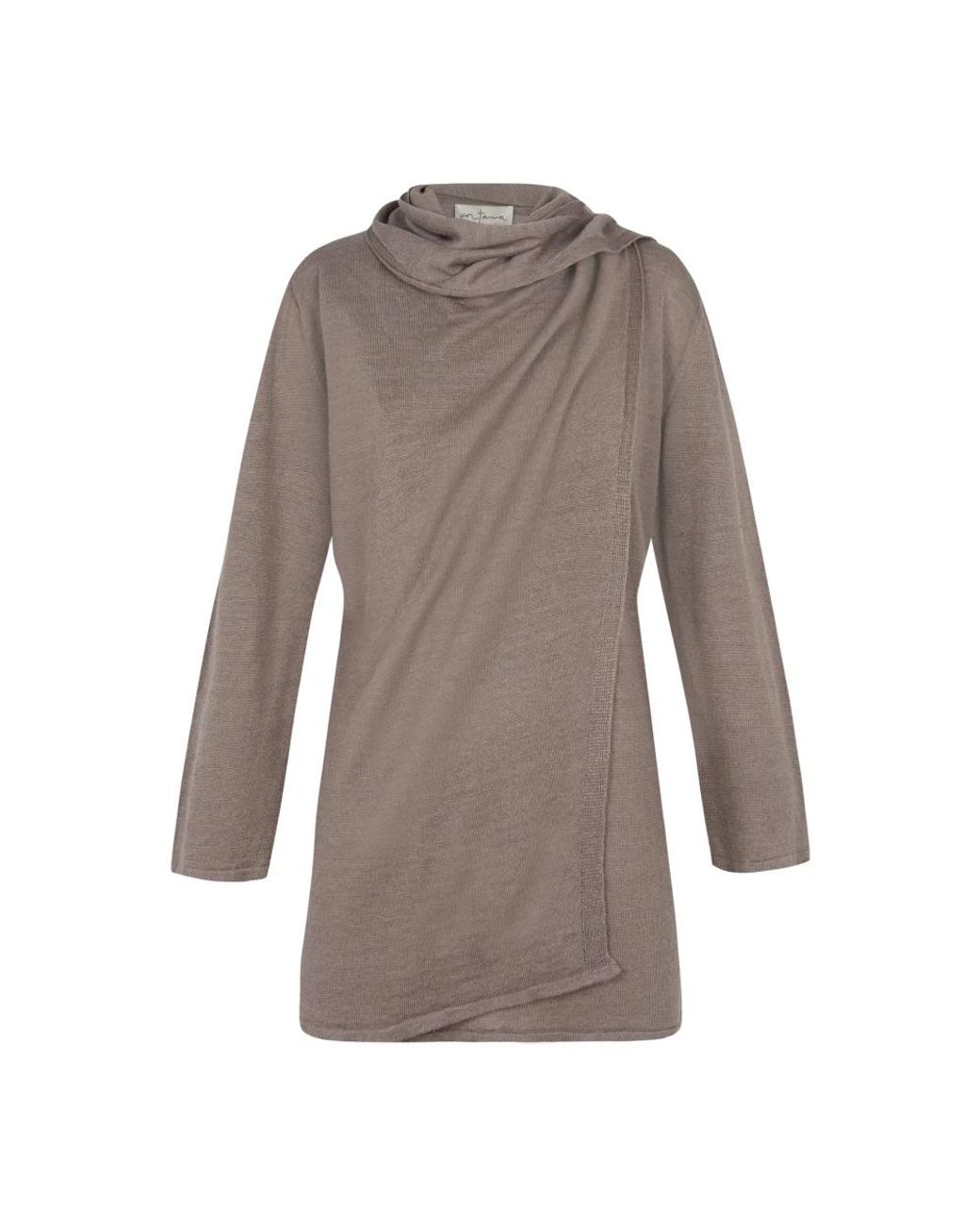 Cortana Truien & Vesten ,Grijs ,Linnen Linnen Wrap Top Botanica in het Brown
