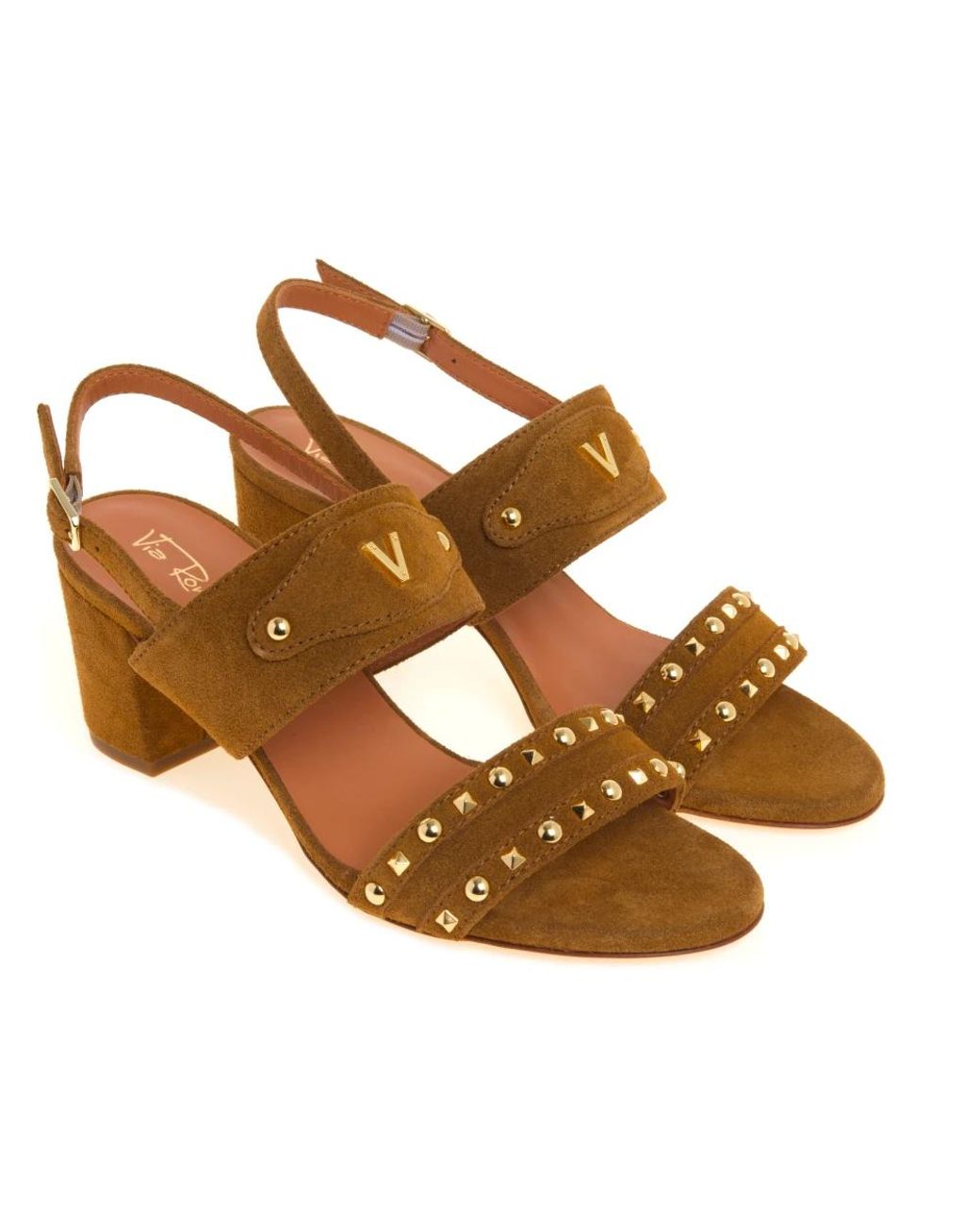 Via Roma 15 Brown High Heel Sandals