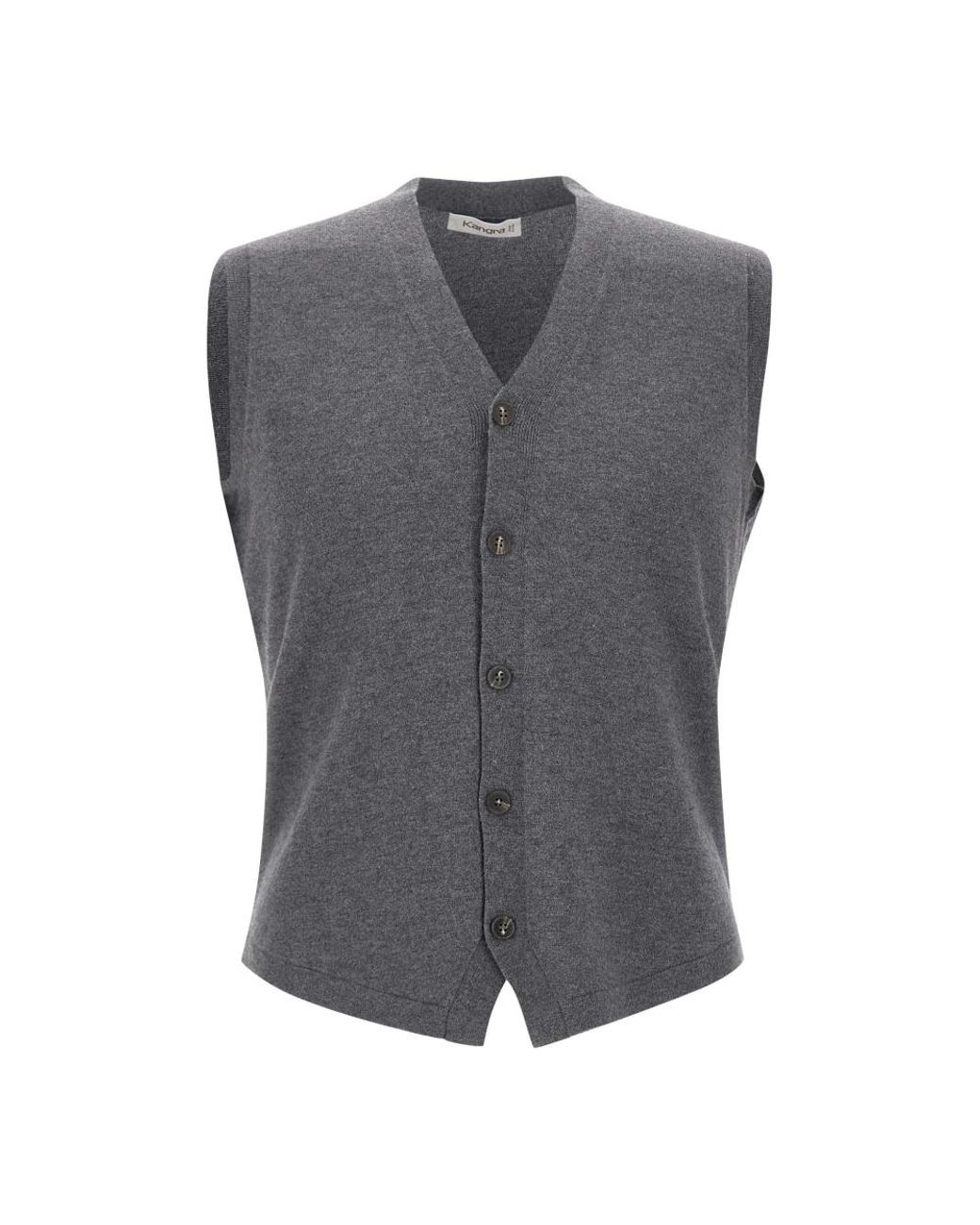 Kangra Gray Sleeveless Jumpers for men