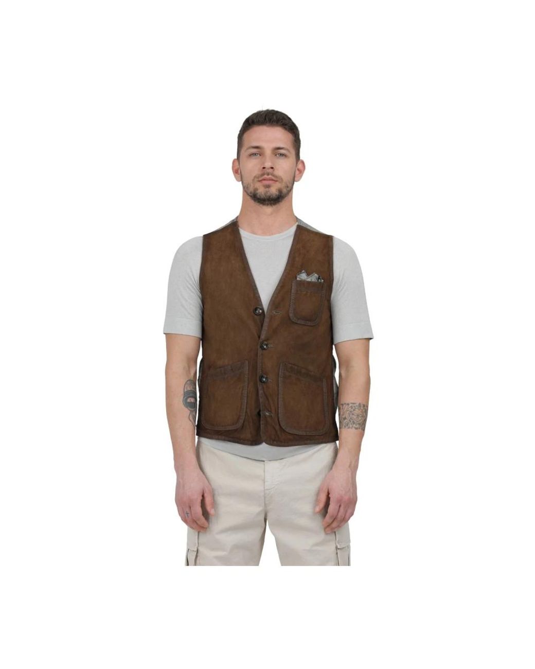 The Jack Leathers Brown Vests for men