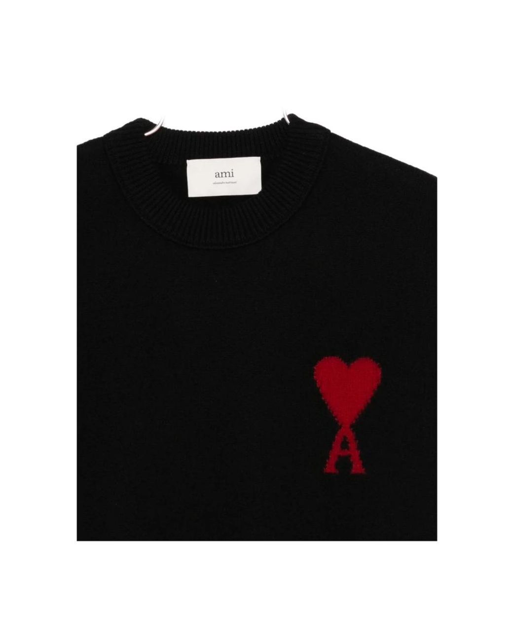 AMI Black Round-Neck Knitwear