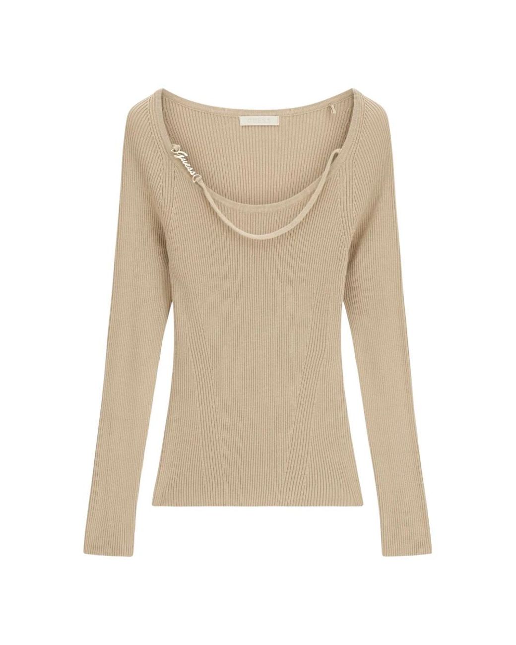 Guess Natural Round-Neck Knitwear