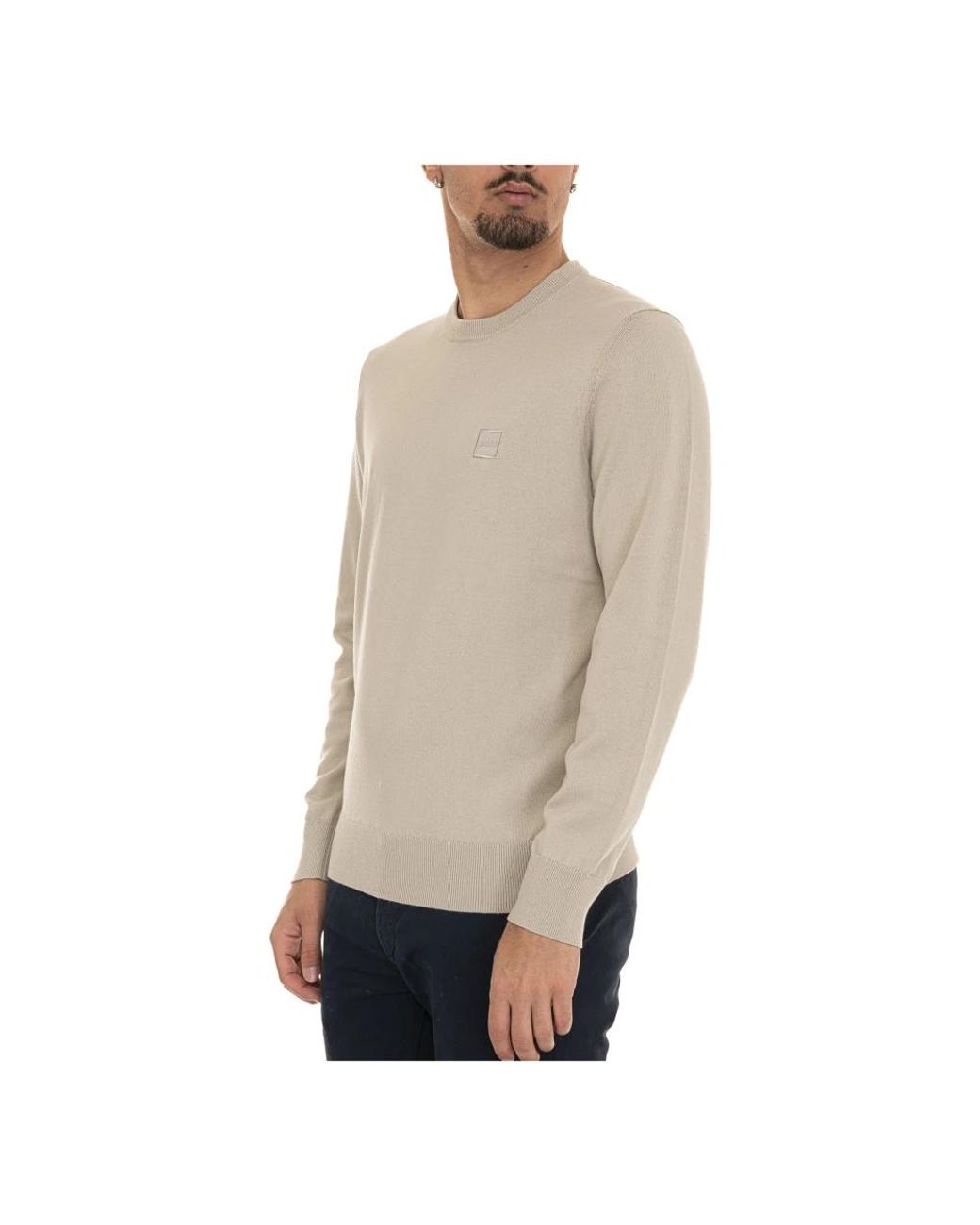 Boss Natural Round-Neck Knitwear for men