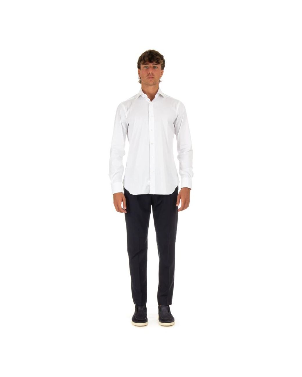 Barba Napoli White Formal Shirts for men