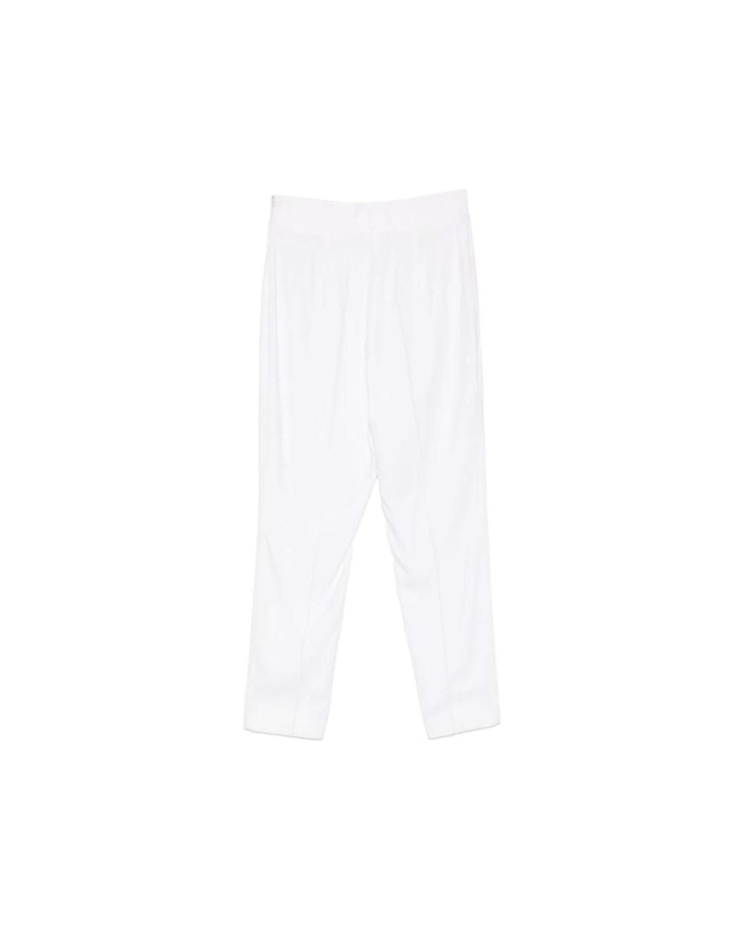 SIMONA CORSELLINI White Cropped Trousers