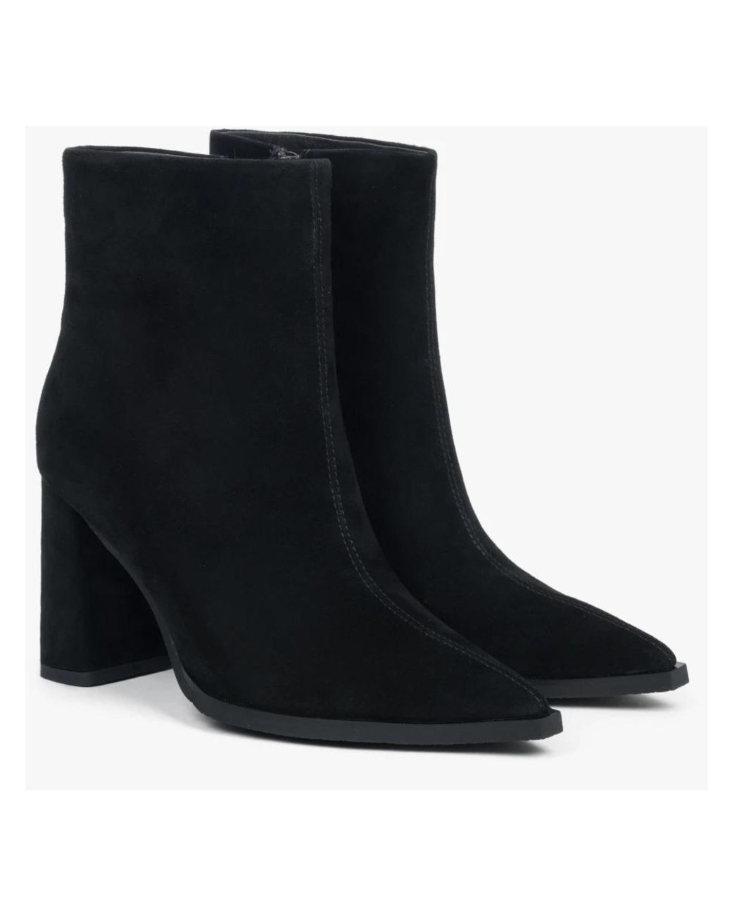 ESTRO Black Stiefeletten Mit Blockabsatz