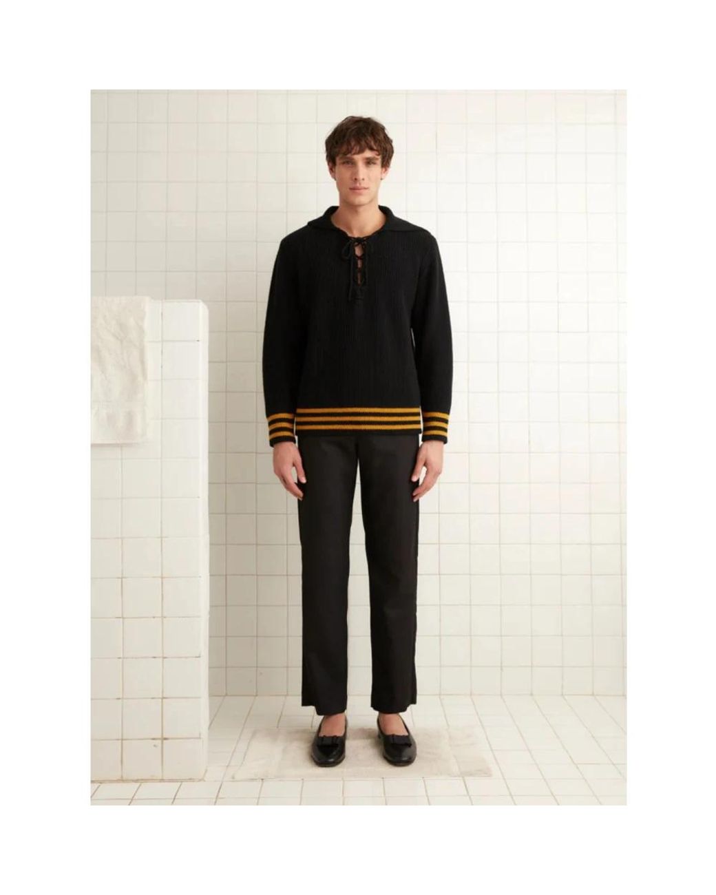 Bode Black V-Neck Knitwear for men