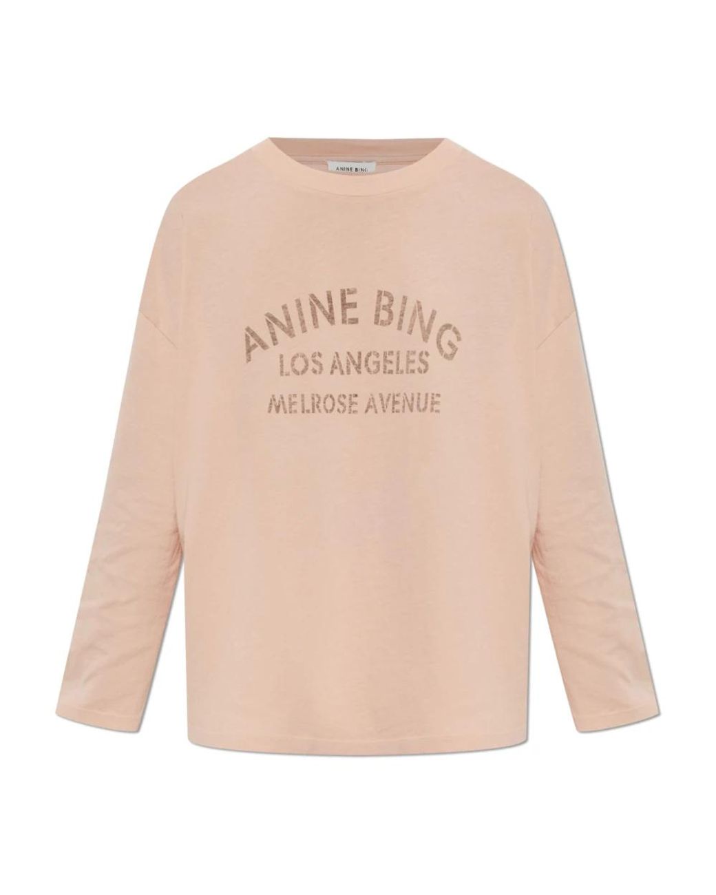 Anine Bing Natural Long Sleeve T-Shirts