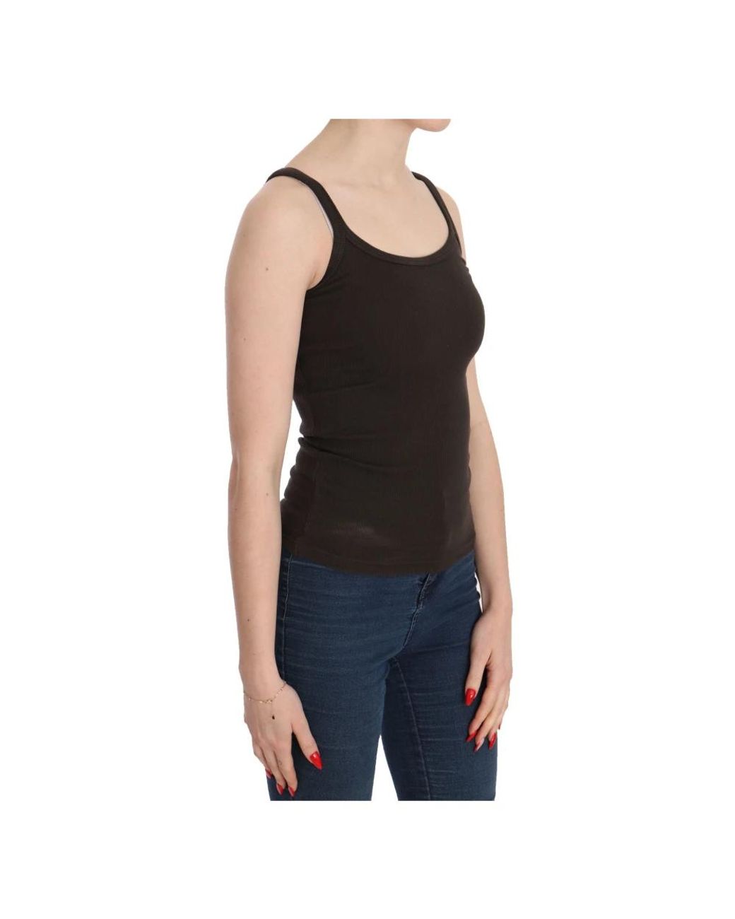 Pink Memories Black Sleeveless Tops