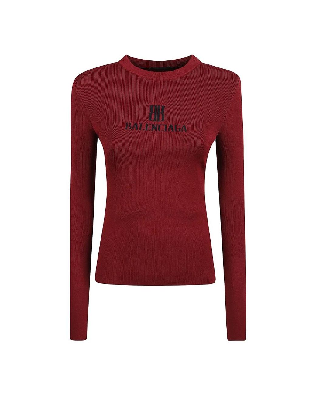 Balenciaga Red Round-Neck Knitwear