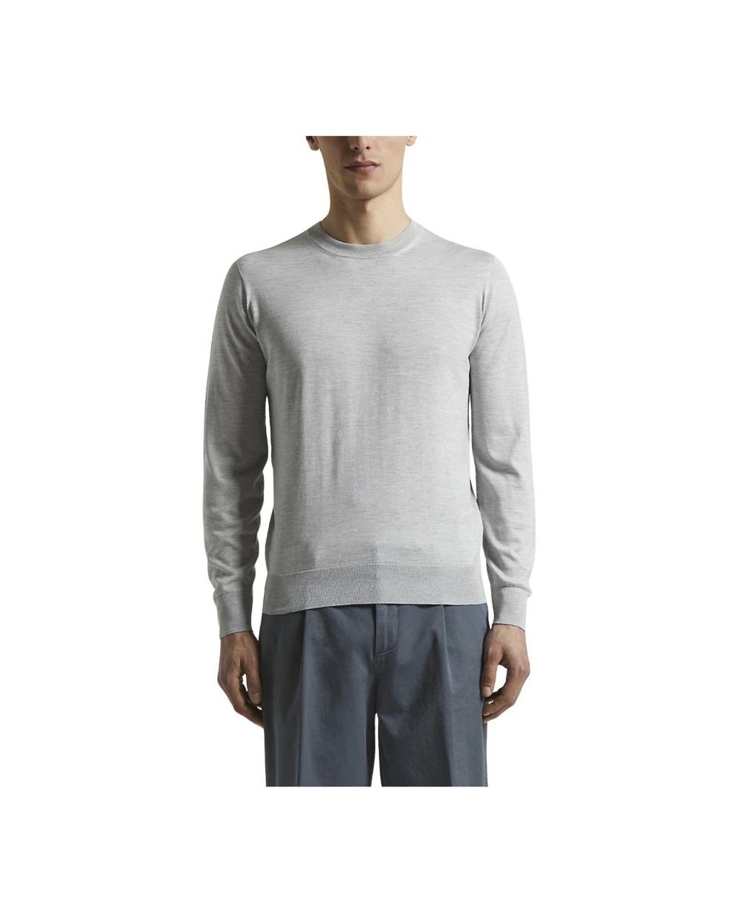Peserico Gray Round-Neck Knitwear for men