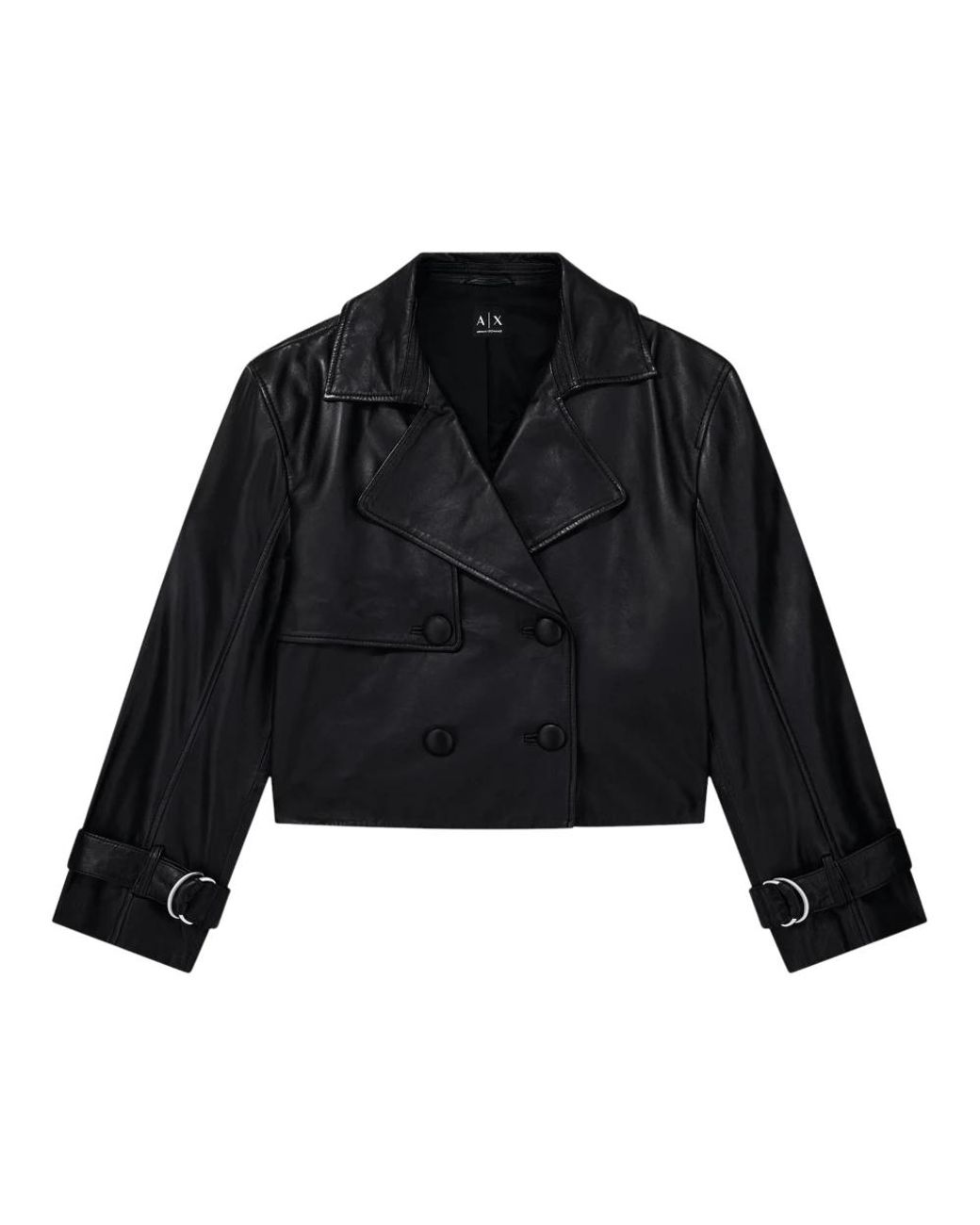 ARMANI EXCHANGE Black Leather Jackets