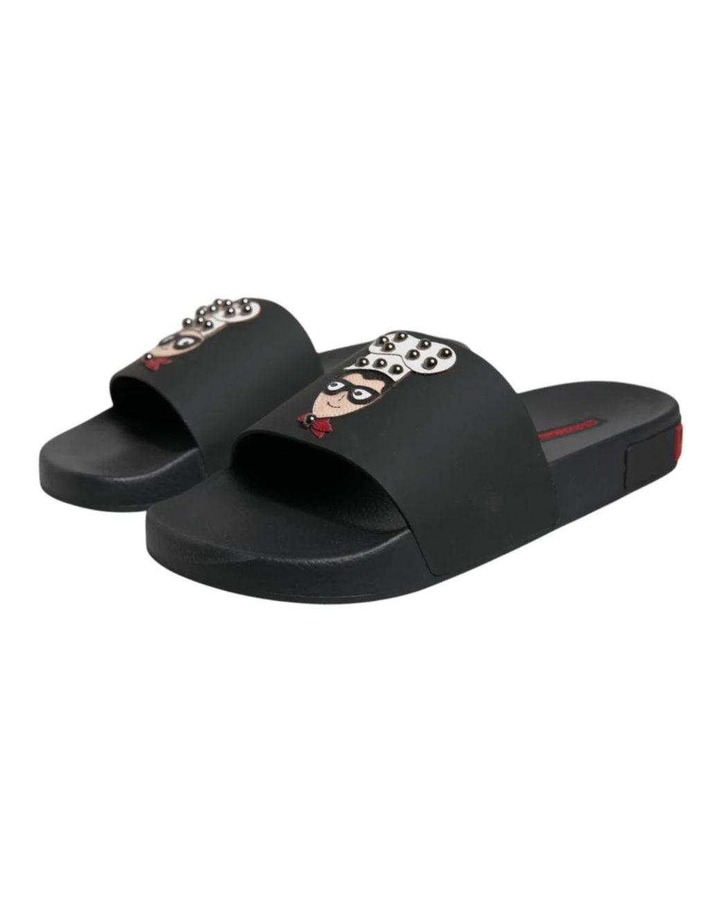Dolce & Gabbana Schoenen ,Zwart ,Leer Slip-On Sandalen in het Black voor heren