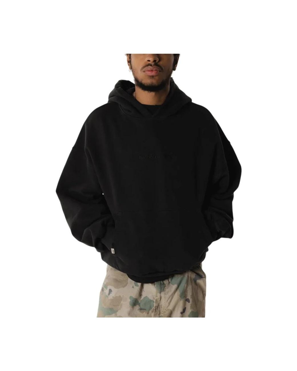 Twojeys Hoodies & Sweatvesten ,Zwart ,Katoen Icon Hoodie Stone Washed in het Black voor heren
