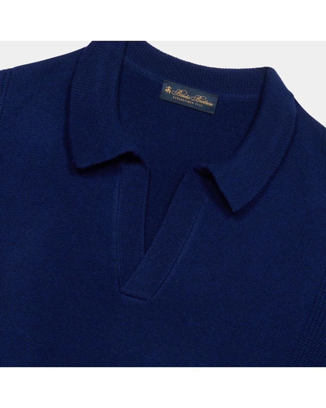 Brooks Brothers Blue V-Neck Knitwear for men