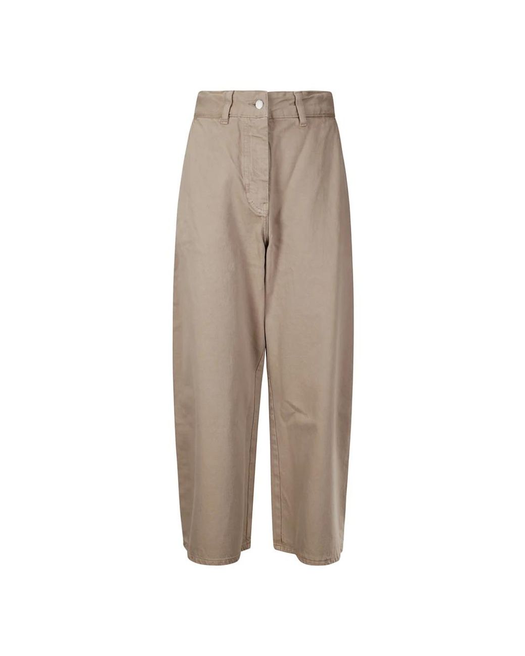 Studio Nicholson Broeken ,Bruin ,Denim Wijde Crop Denim Broek in het Brown