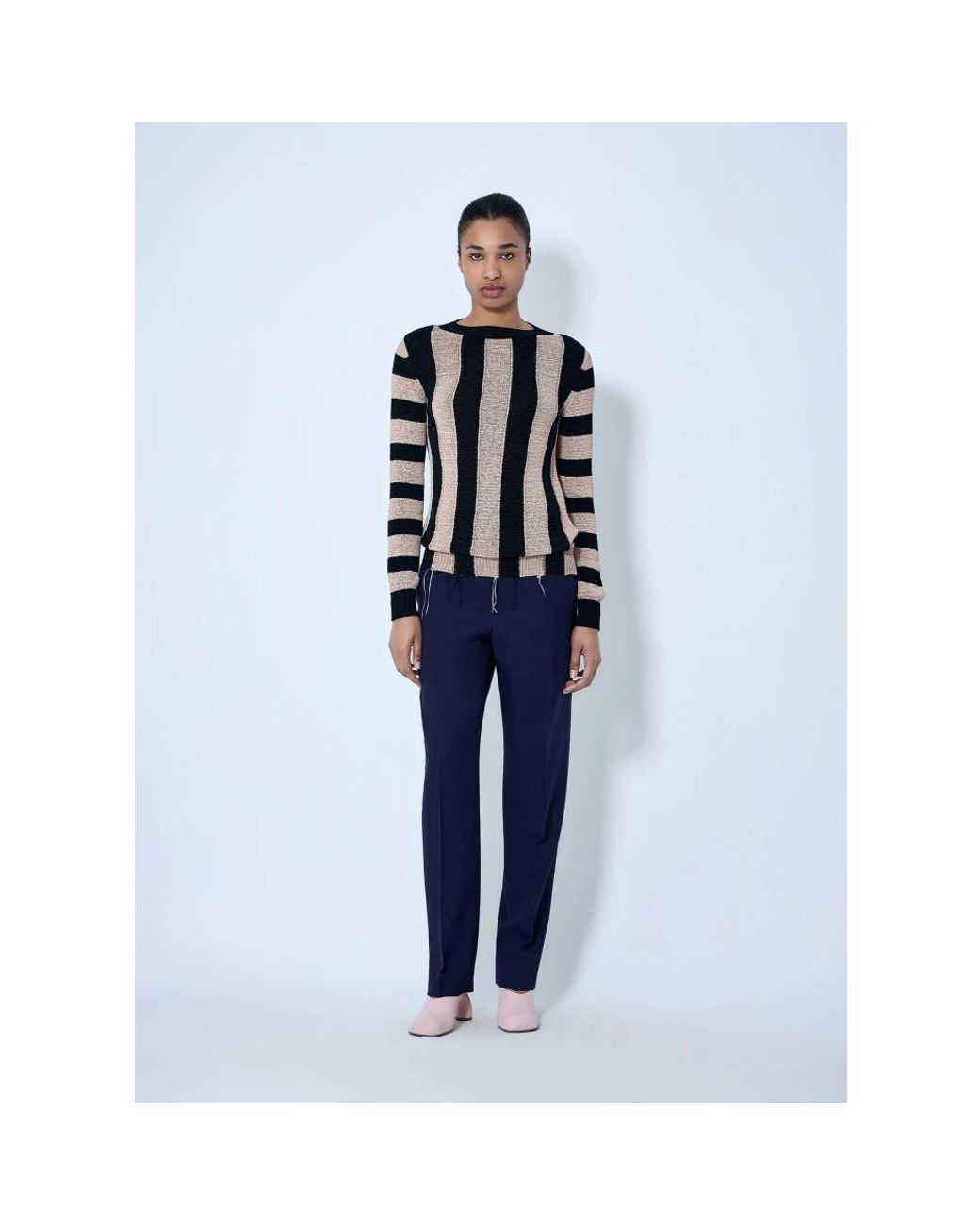 Dries Van Noten Blue Round-Neck Knitwear