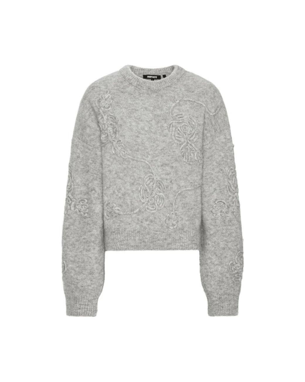 ROTATE BIRGER CHRISTENSEN Gray Round-Neck Knitwear