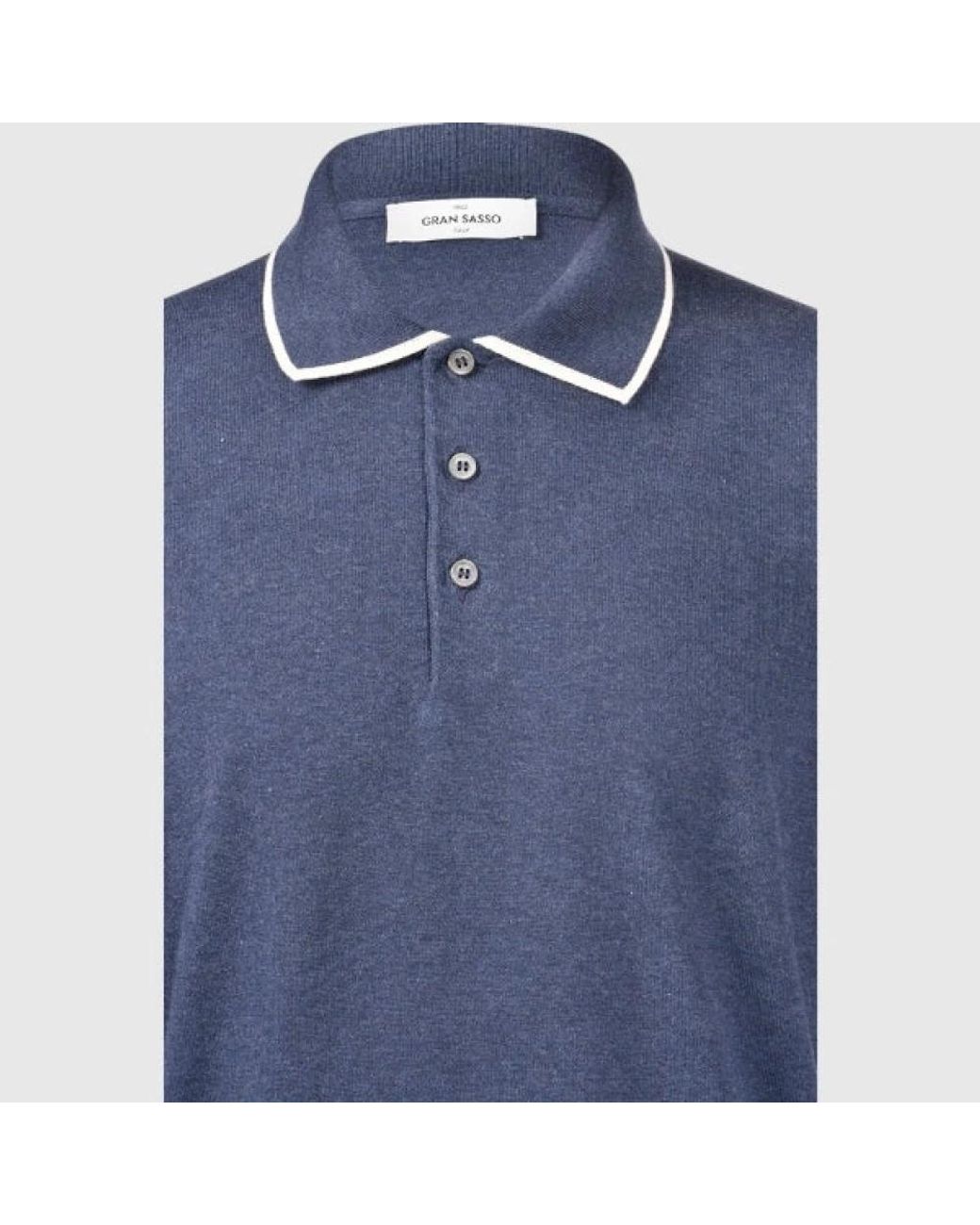 Gran Sasso Blue Polo Shirts for men