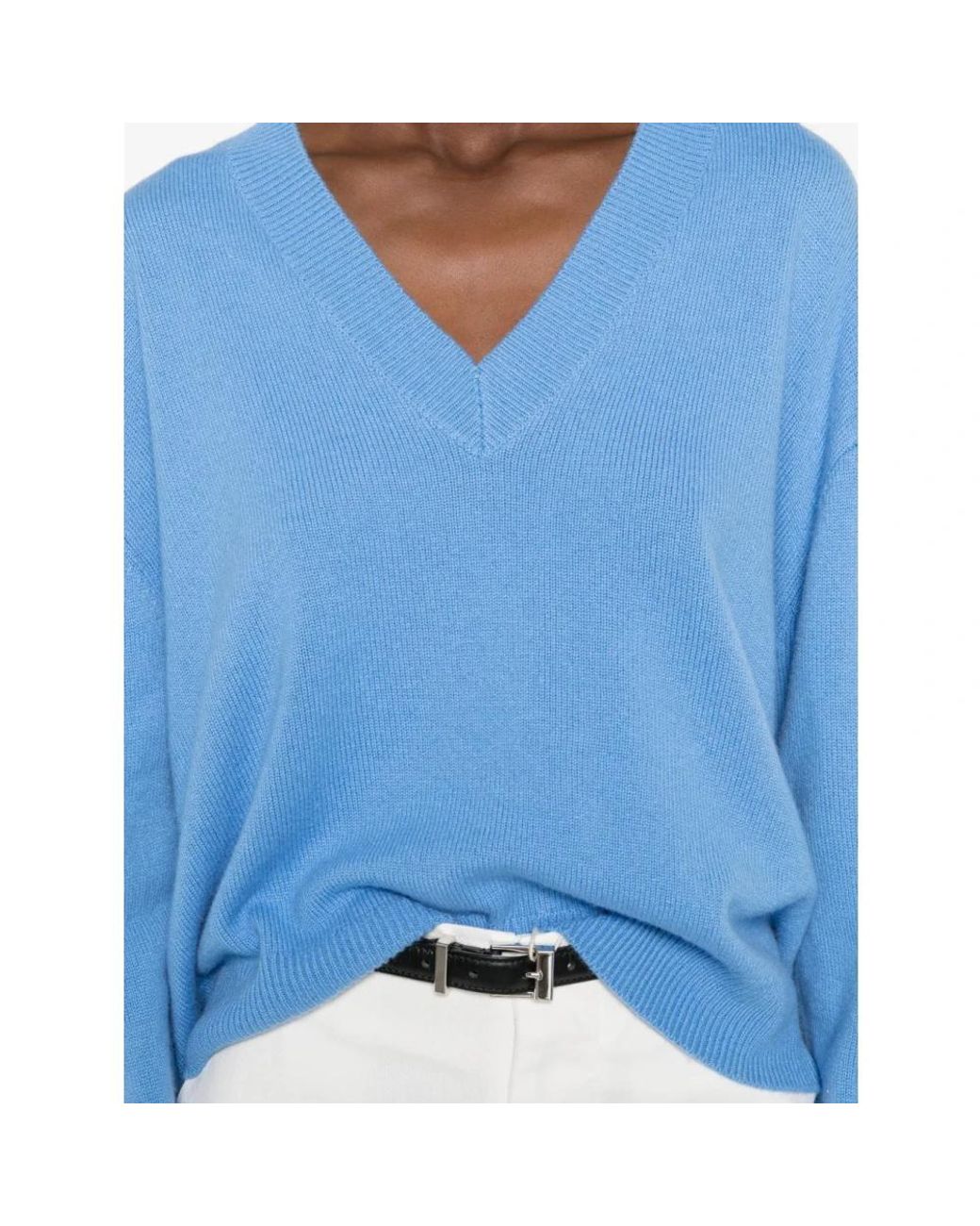 Anine Bing Blue V-Neck Knitwear