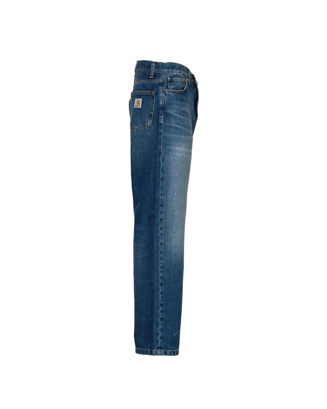 Carhartt Blue Straight Fit Jeans for men