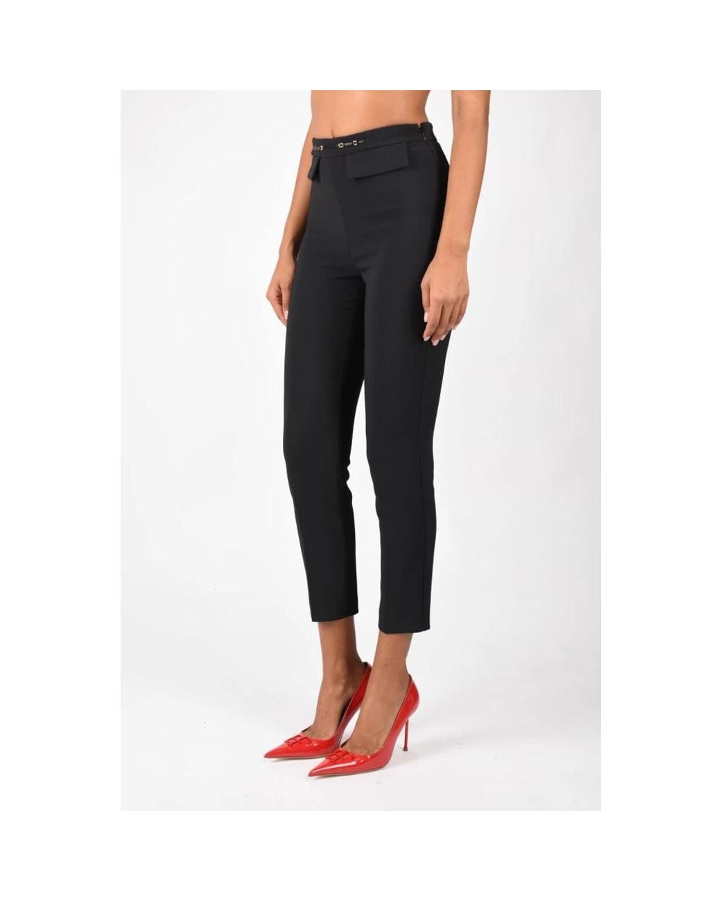 Elisabetta Franchi Black Cropped Trousers