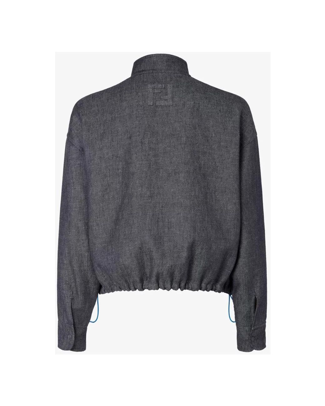 Fendi Gray Denim Jackets for men