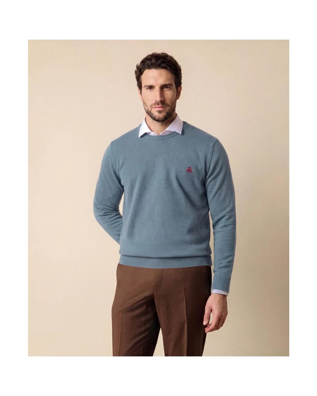 Brooks Brothers Blue Round-Neck Knitwear for men