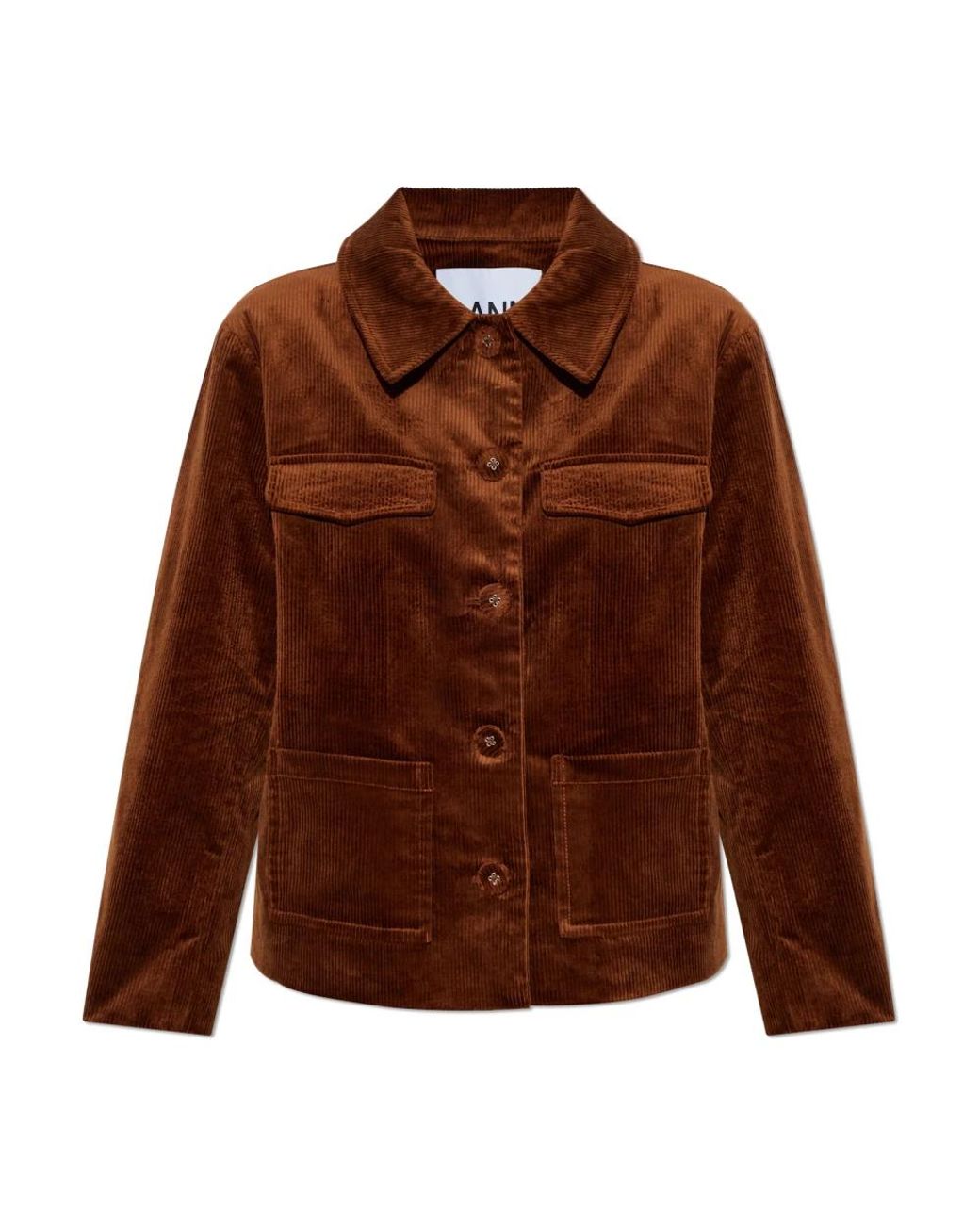 Ganni Corduroy Blazer in het Brown