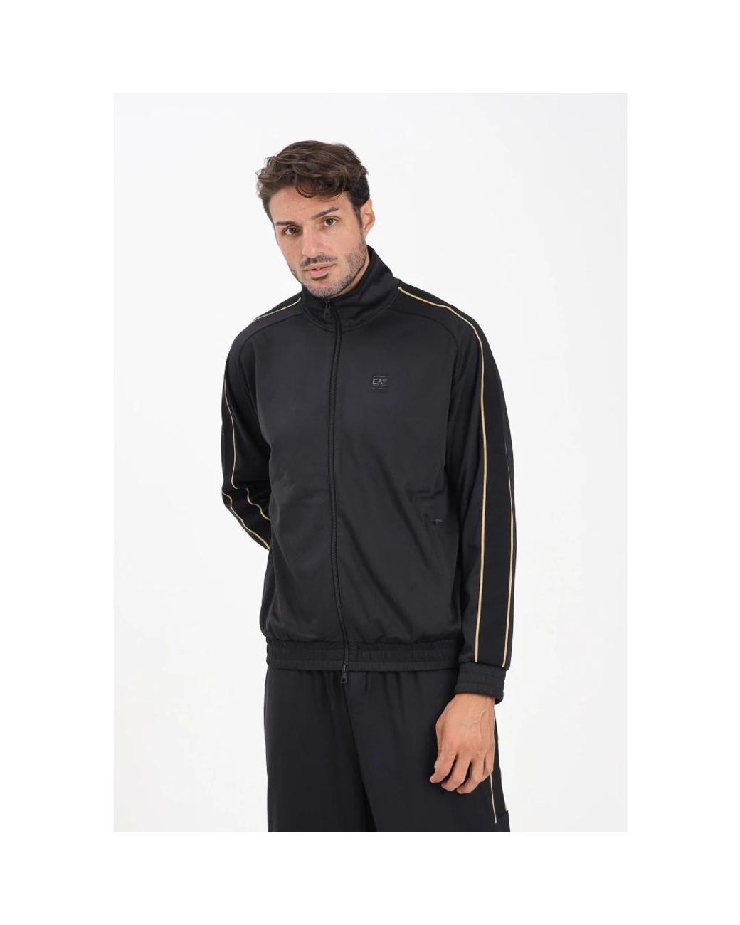 EA7 Black Zip-Throughs for men
