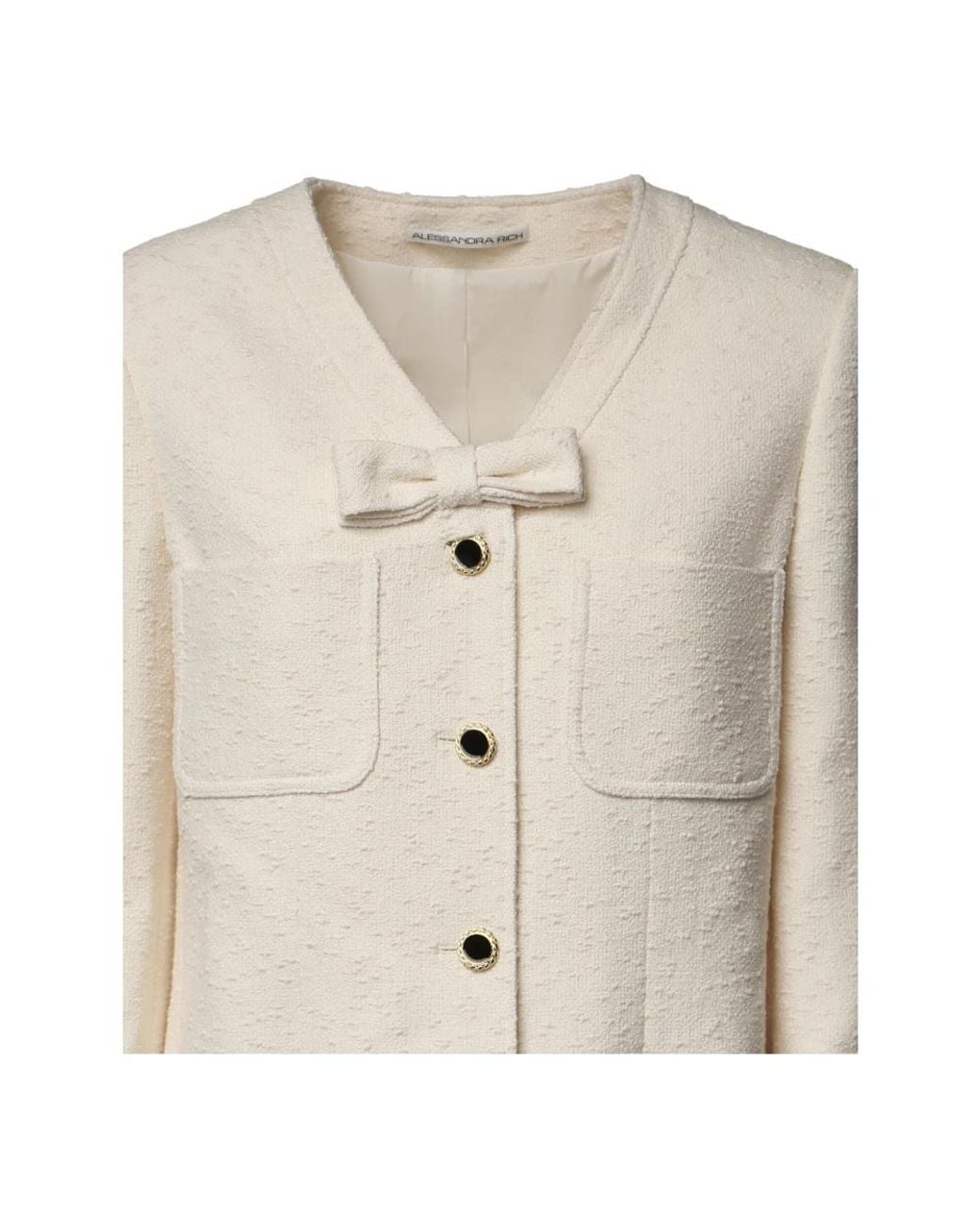 Alessandra Rich Natural Tweed Jackets