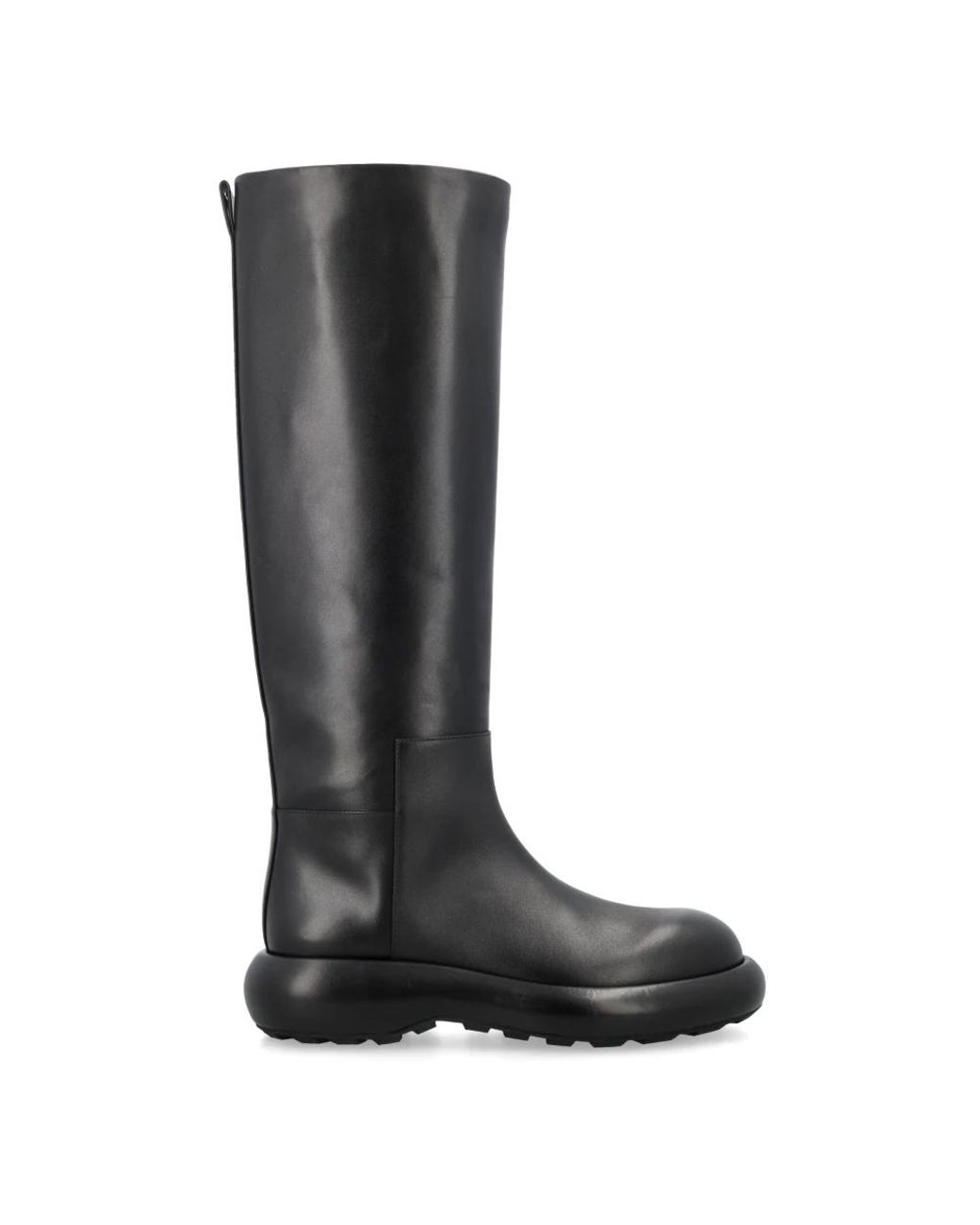 Jil Sander Black Full Grain Leather Knee High Boots