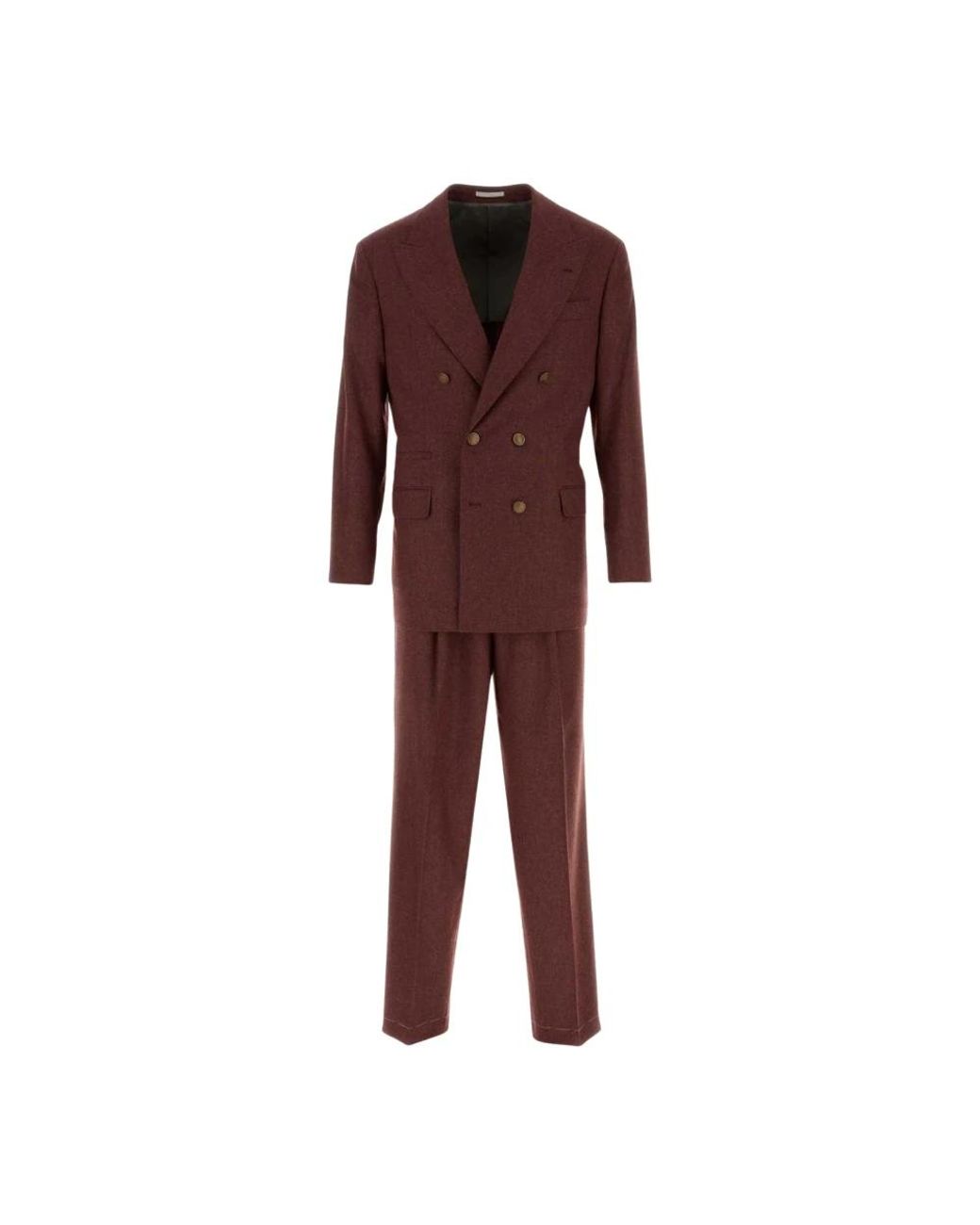 Brunello Cucinelli Red Double Breasted Suits for men