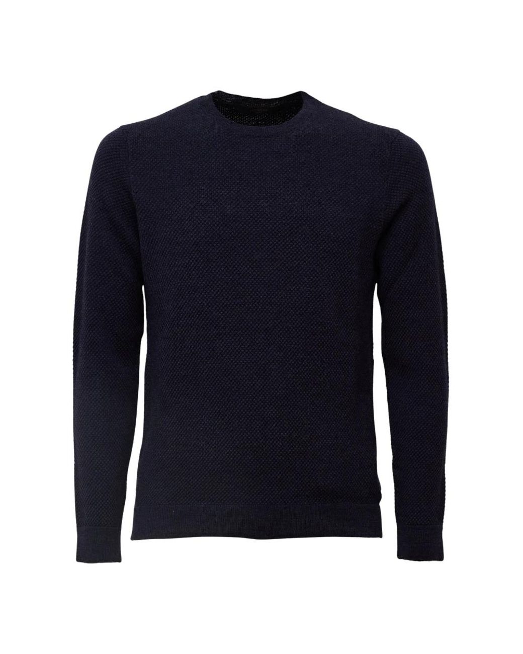 Zanone Blue Round-Neck Knitwear for men