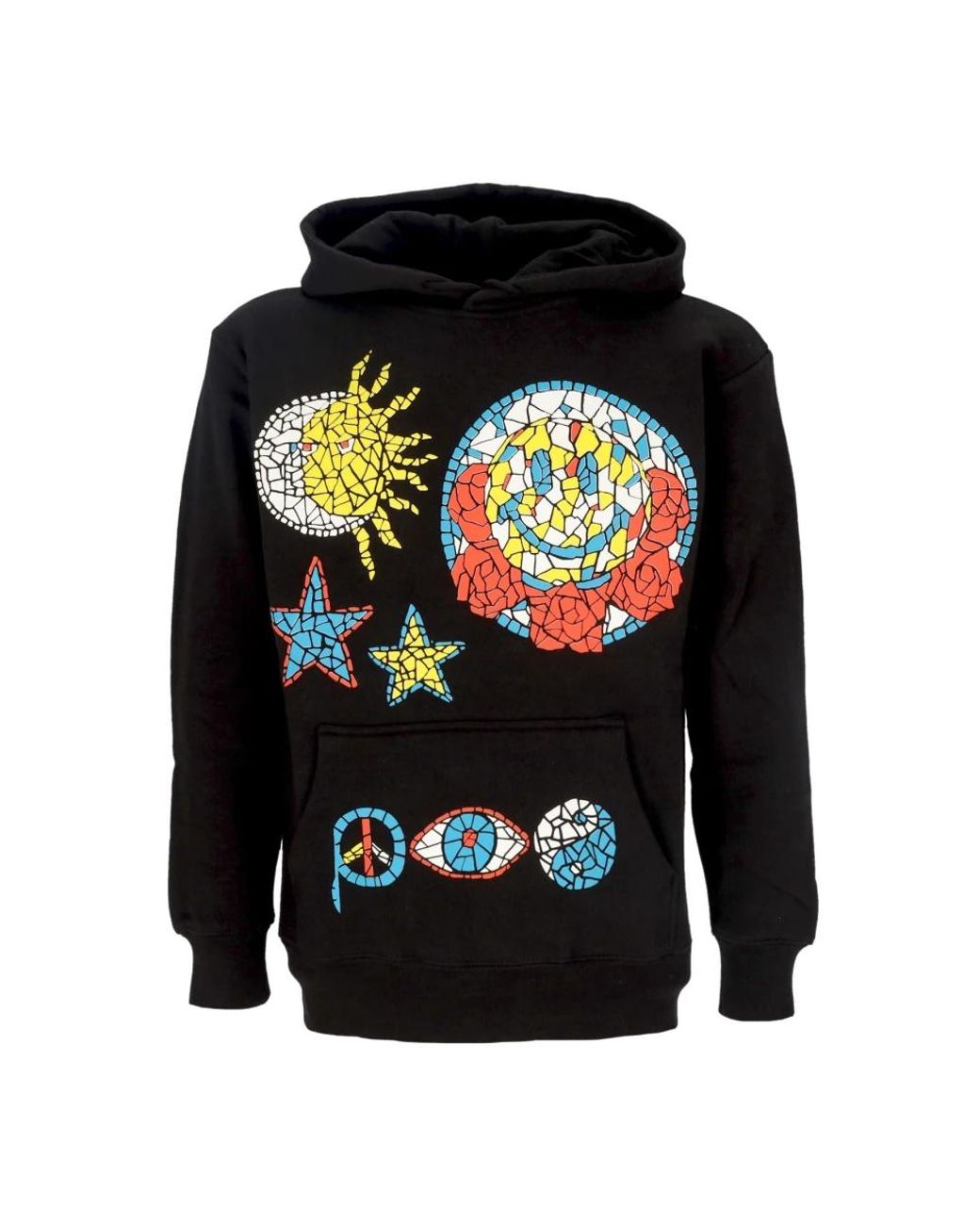 Market Hoodies & Sweatvesten ,Veelkleurig ,Katoen Smiley Mosaic Hoodie Hoodie in het Blue voor heren