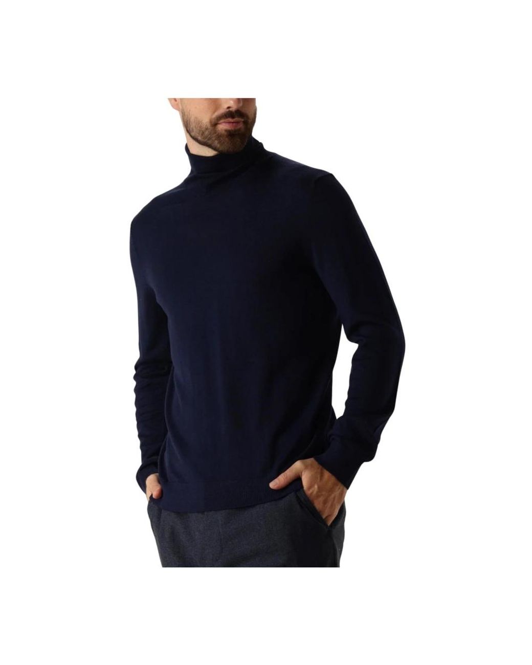 SELECTED Truien & Vesten ,Blauw ,Wol Merino Roll Neck Sweater in het Blue voor heren
