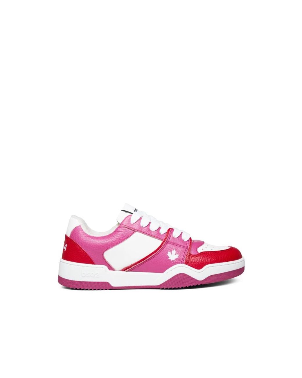 DSquared² Schoenen ,Veelkleurig ,Leer Leaf Logo Sneakers in het Pink