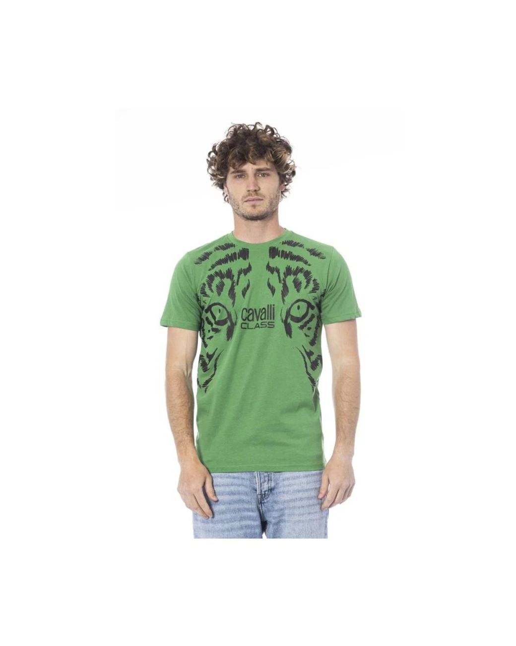 Roberto Cavalli Cotton T-Shirt in het Green voor heren