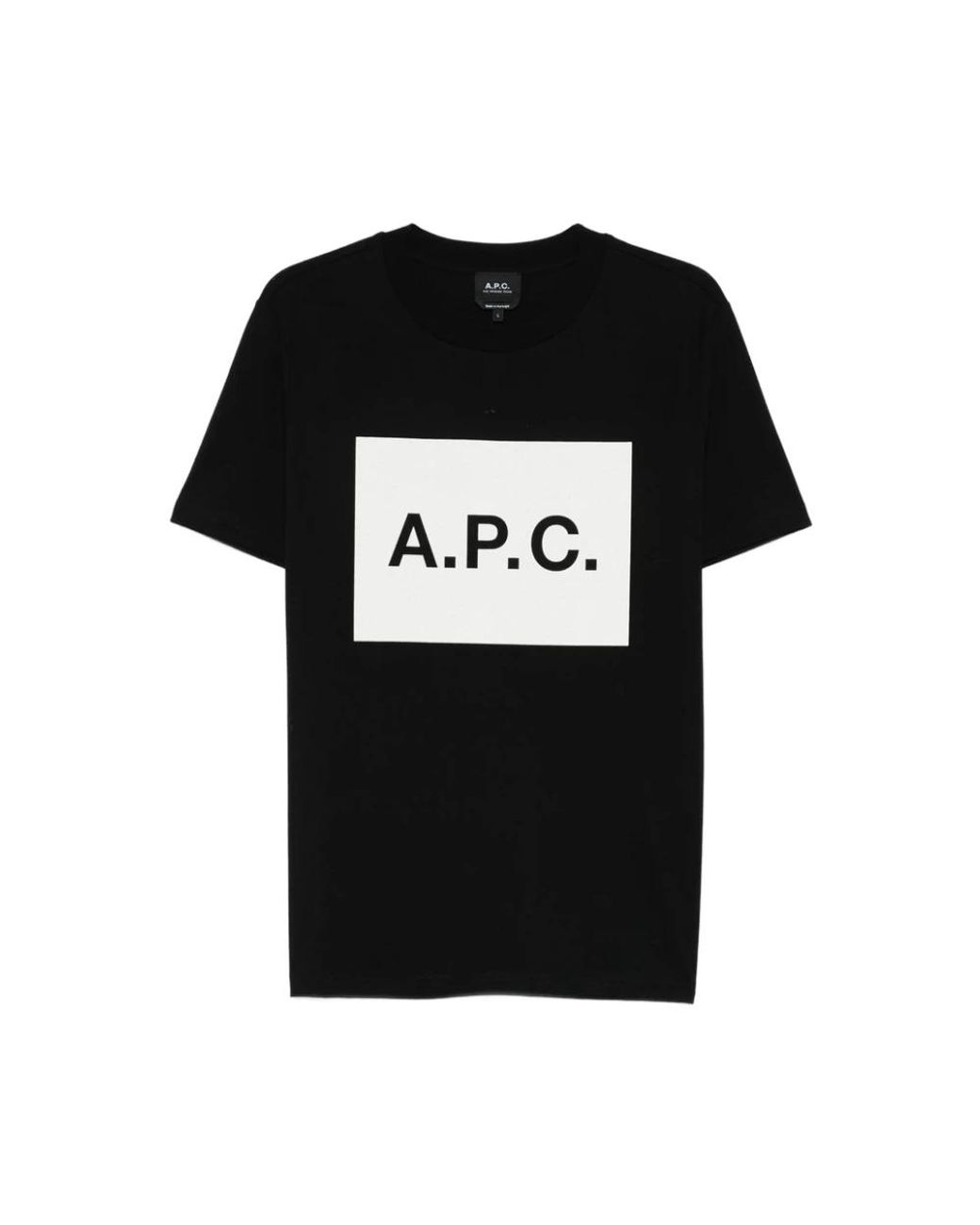 A.P.C. Tops ,Zwart ,T-Shirt Met Ronde Hals En Korte Mouwen in het Black voor heren