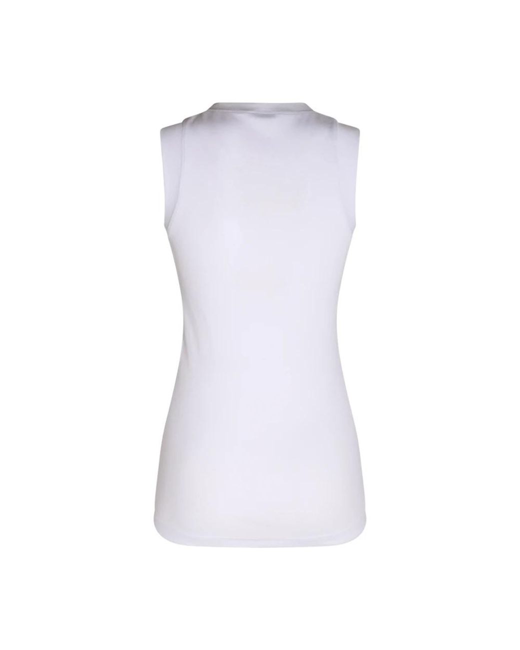 Brunello Cucinelli White Ribbed Cotton Sleeveless Top